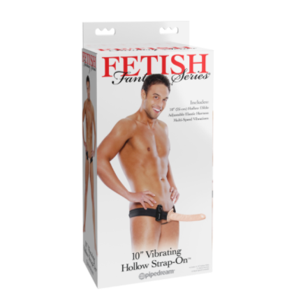 Vibrador Fetish Fantasy Series Vibrating Hollow Strap-On- 25 cm - Cake Sex Shop
