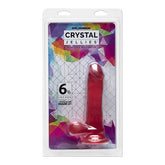 Dildo Crystal Jellies - 6.5" Slim Cock With Balls - Pink - Cake Sex Shop