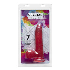 Dildo Crystal Jellies - 18 cm Thin Cock With Balls - Pink - Cake Sex Shop