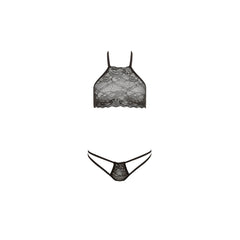 Conjunto Dual Strap Panty Bralette Set, Black - Cake Sex Shop 2 3 4