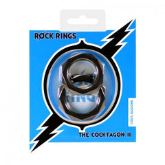 Anillo Rock Rings Cocktagon Ii 2Pk Blk - Cake Sex Shop
