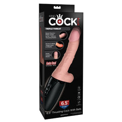 Dildo King Cock Plus 6.5″ Thrusting Cock with Balls – Light - Cake Sex Shop