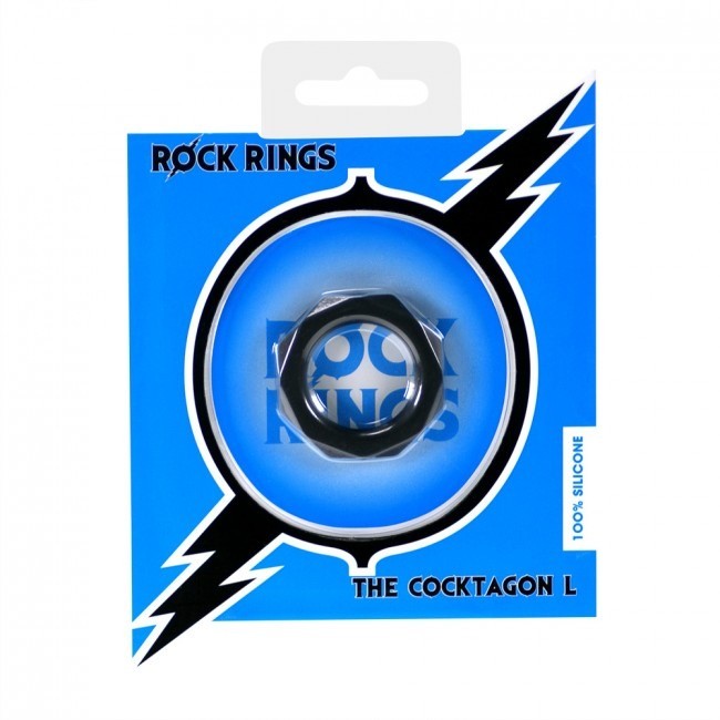 Anillo Rock Rings Cocktagon L Black - Cake Sex Shop