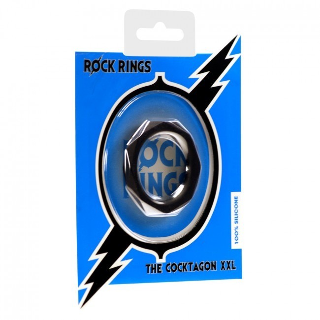 Anillo Rock Rings Cocktagon XXL Black - Cake Sex Shop