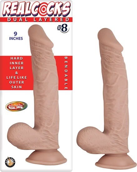 Dildo Realcocks Dual Layered #8 Flesh 9" - Cake Sex Shop