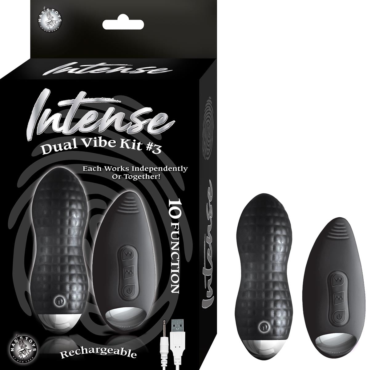 Vibrador Bala Intense Dual Vibe Kit #3-Black - Cake Sex Shop
