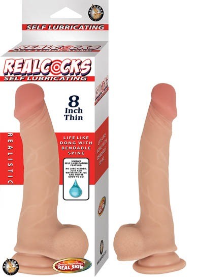 Dildo Realcocks Self Lubricating 8" Flesh - Cake Sex Shop