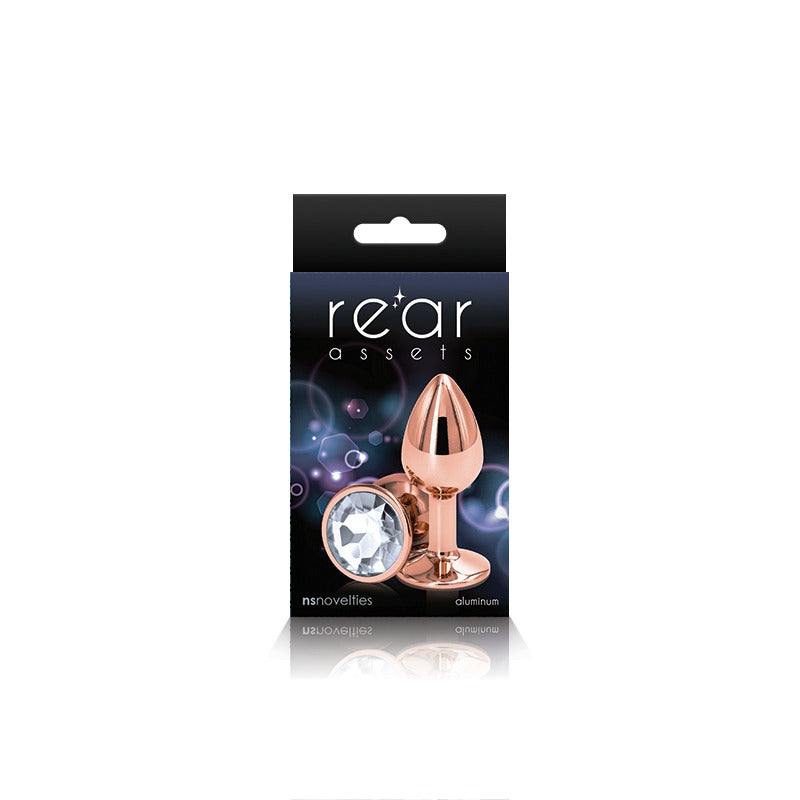 Plug Rear Assets - Rose Gold - Small - Clear - Cake Sex Shop
