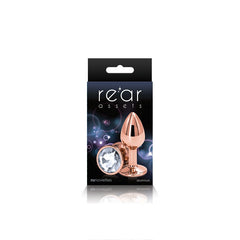 Plug Rear Assets - Rose Gold - Small - Clear - Cake Sex Shop