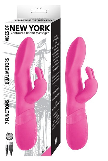 Vibrador Vibes Of New York Contoured Rabbit Massager Pink - Cake Sex Shop
