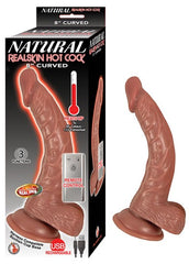Dildo Natural Realskin Hot Cock Curved 8'' Brown - Cake Sex Shop