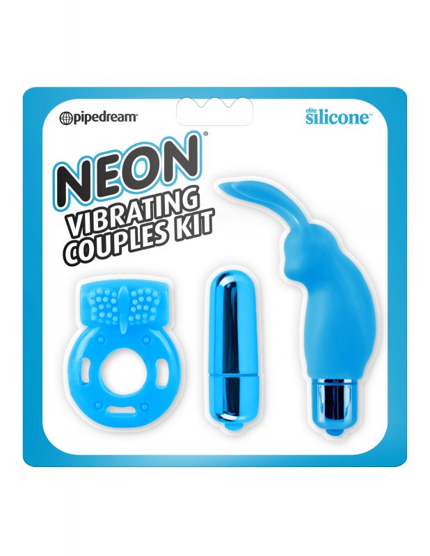 Vibrador Neon Vibrating Couples Kit Blue - Cake Sex Shop