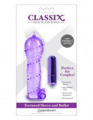 Funda Classix Textured Sleeve & Bullet Purple - Cake Sex Shop