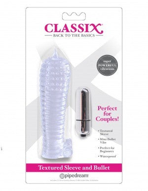 Funda Classix Textured Sleeve & Bullet Clear - Cake Sex Shop