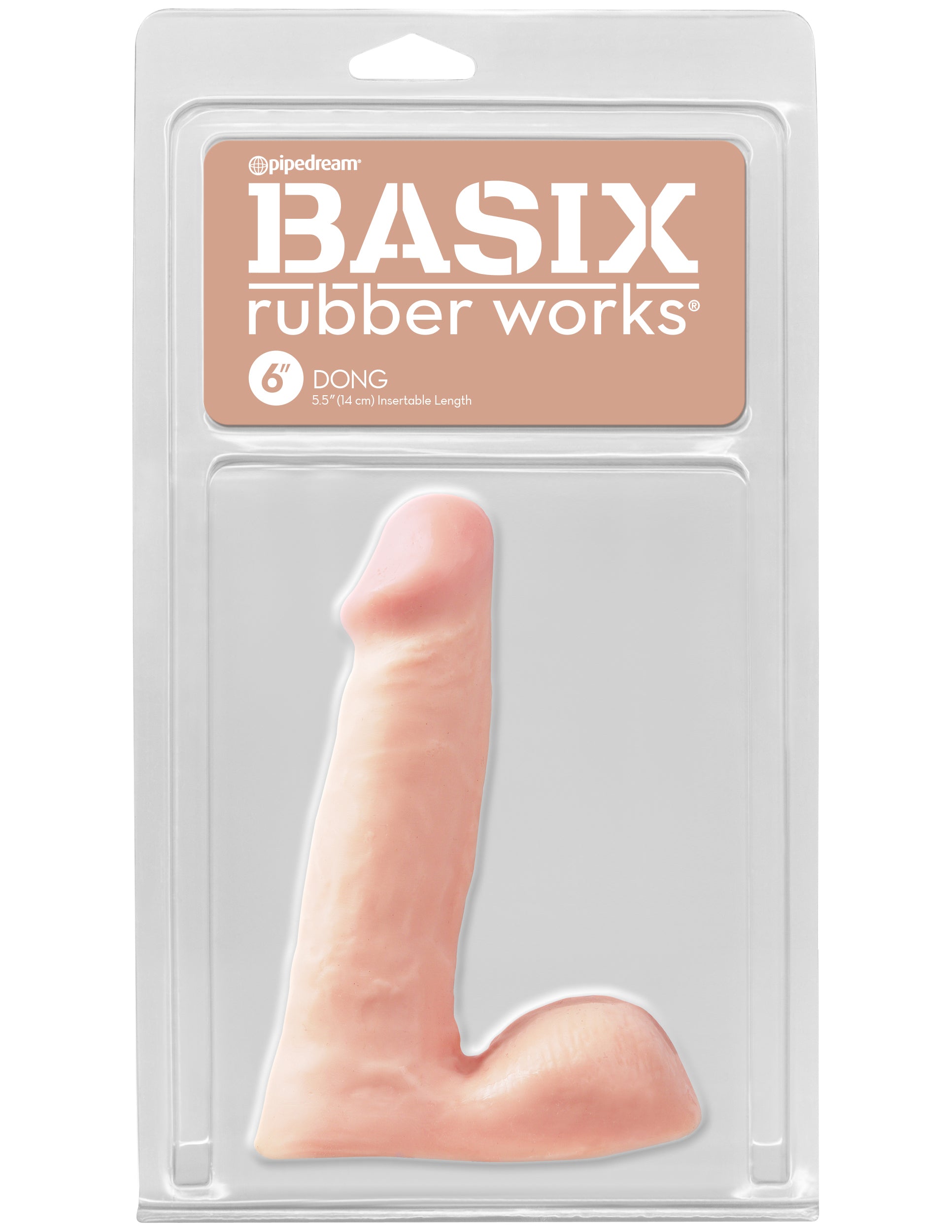 Dildo Basix Rubber Works 6" Dong - Light - Cake Sex Shop