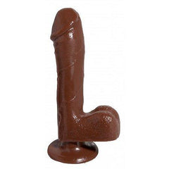 Dildo Basix Rubber Works 7.5″ Dong with Suction Cup-Brown - Cake Sex Shop