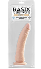 Dildo Basix Rubber Works Slim 7" with Suction Cup Flesh - Cake Sex Shop