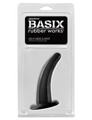 Dildo Basix Rubber Works His And Her G-Spot Black 4.5" - Cake Sex Shop