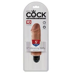 Dildo King Cock 5" Vibrating Stiffy - Tan - Cake Sex Shop