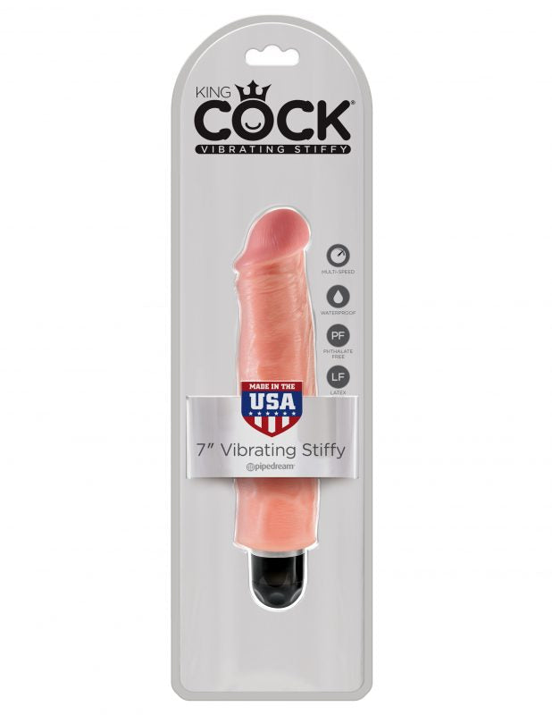 Dildo King Cock 7" Vibrating Stiffy Flesh - Cake Sex Shop