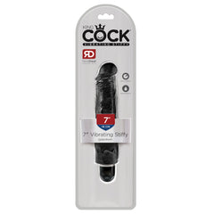 Vibrador King Cock 7" Vibrating Stiffy - Black - Cake Sex Shop