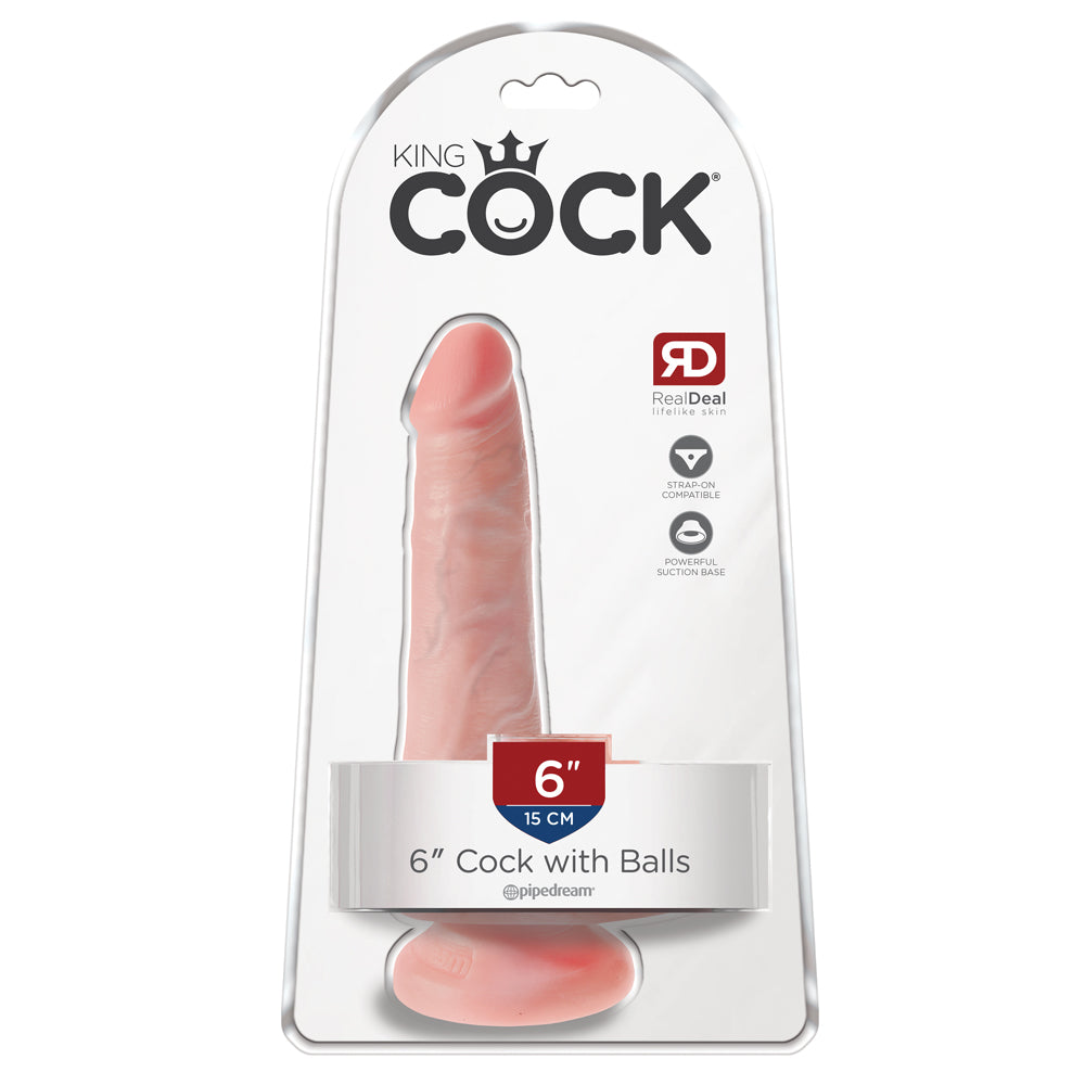 Dildo King Cock 6″ Cock With Balls – Flesh - Cake Sex Shop