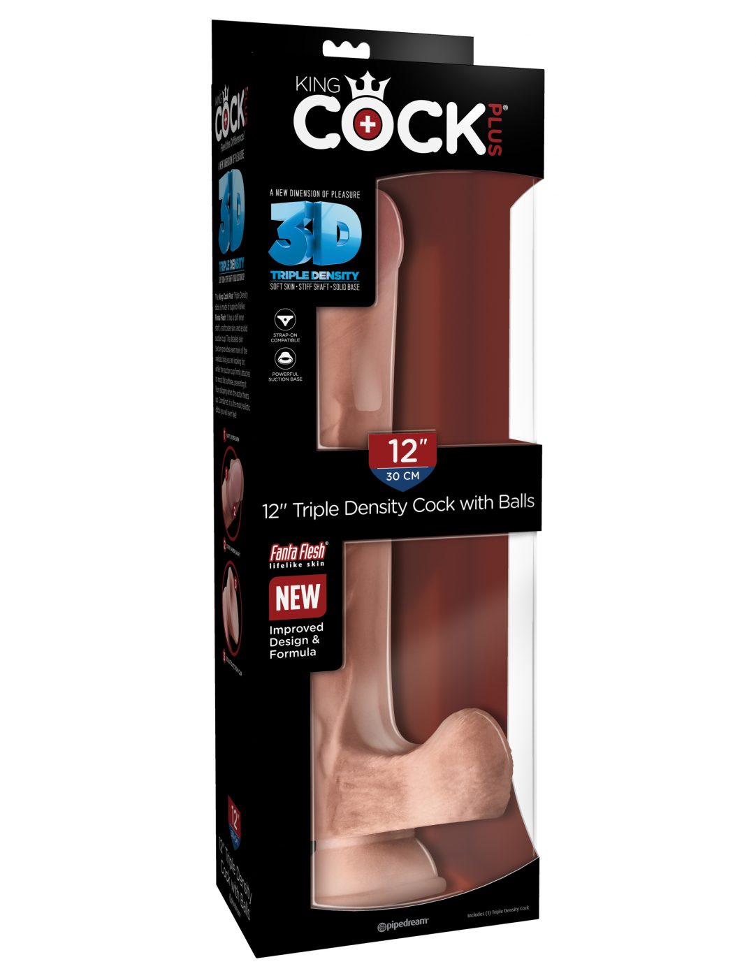 Dildo King Cock Plus 12″ Triple Density Cock With Balls - Cake Sex Shop