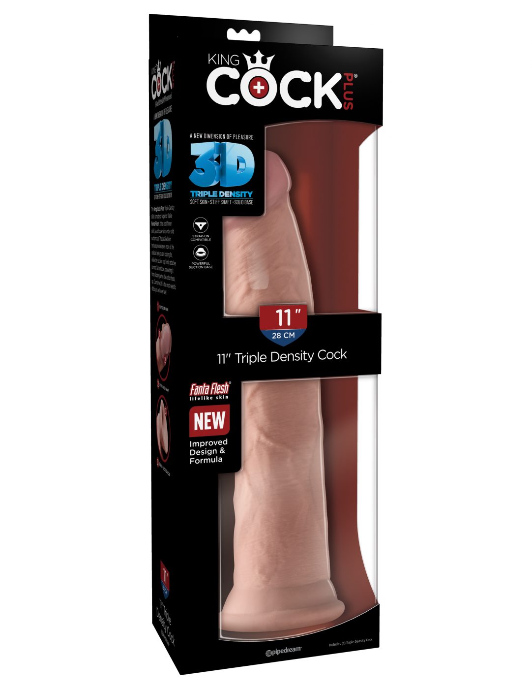 Dildo Triple Density 11" King Cock Flesh - Cake Sex Shop