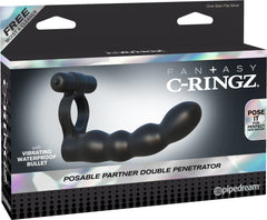 Dildo Fantasy C-Ringz Posable Partner Double Penetrator Black - Cake Sex Shop