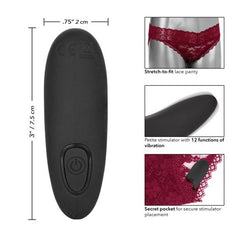 Vibrador Remote Control Lace Panty- L/XL Burgundy - Cake Sex Shop 2