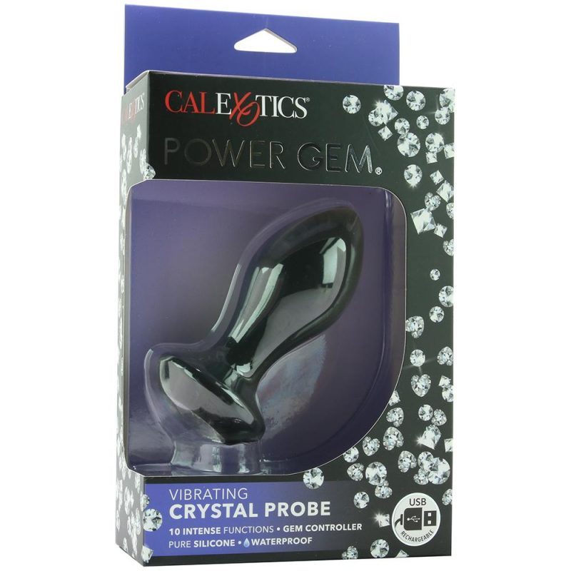 Vibrador Power Gem Vibrating Crystal Probe - Black - Cake Sex Shop