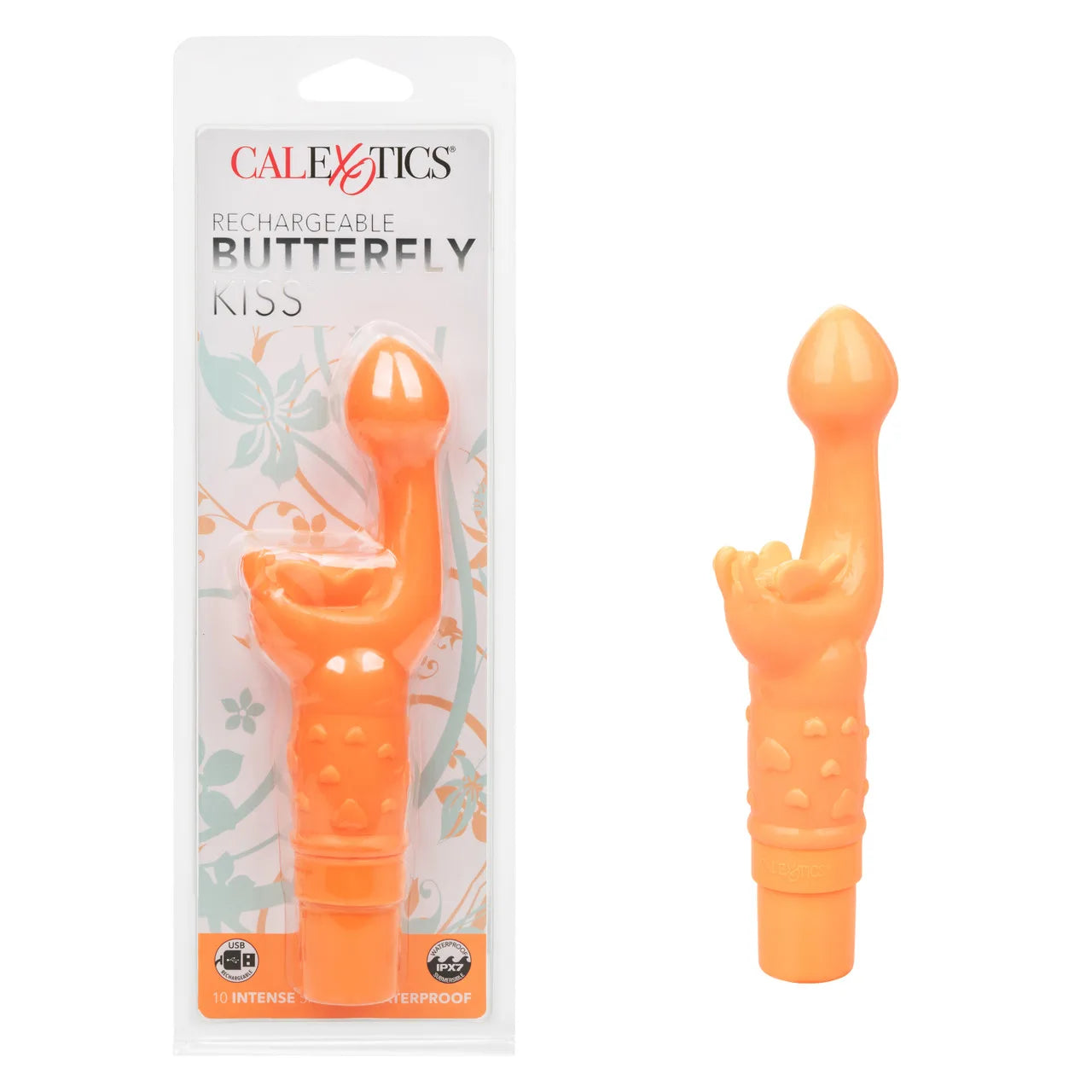 Vibrador Rechargeable Butterfly Kiss- Orange - Cake Sex Shop
