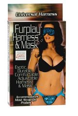 Arnés Furplay Harness & Mask Leopard Blue - Cake Sex Shop