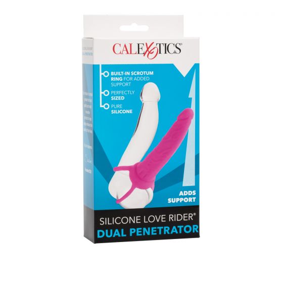 Dildo Silicone Love Rider Dual Penetrator - 14 cm- Pink - Cake Sex Shop