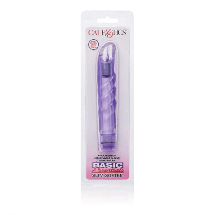 Vibrador Basic Essentials Slim Softee Purple - Cake Sex Shop
