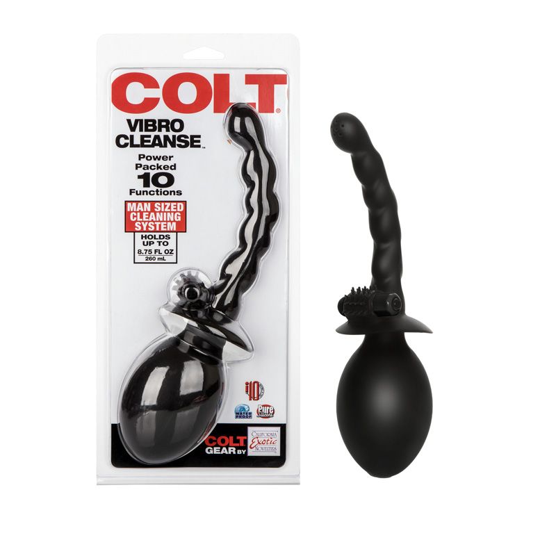 Ducha Anal Colt Vibro Cleanse - Black - Cake Sex Shop