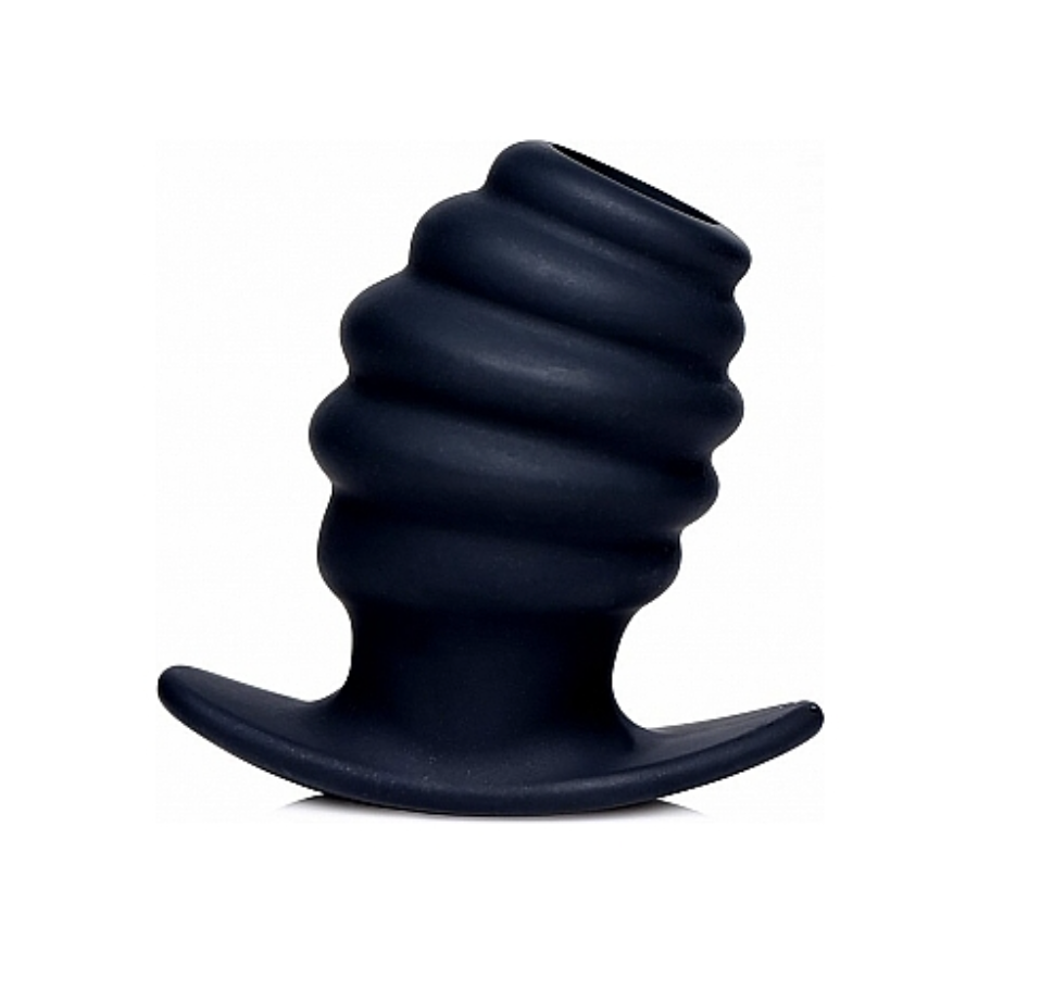 Plug Master Series Hive Ass Silicone Ribbed Hollow Anal Plug -Small - Cake Sex Shop