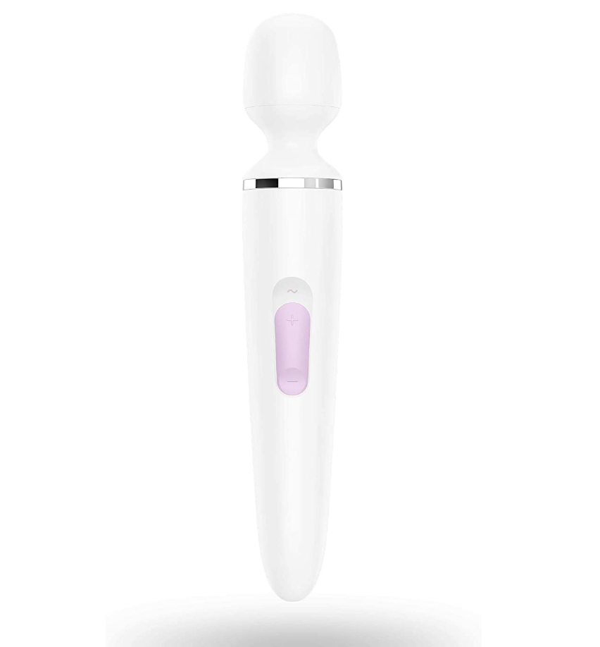 Masajeador Satisfyer Wand-Er Woman - White/Chrome - Cake Sex Shop