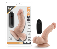 Dildo Dr. Skin - Dr. Ken- 6.5" Vibrating - Vanilla - Cake Sex Shop