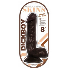 Dildo Dick Boy 8" Skins Suction Cup Dildo - Chocolate - Cake Sex Shop