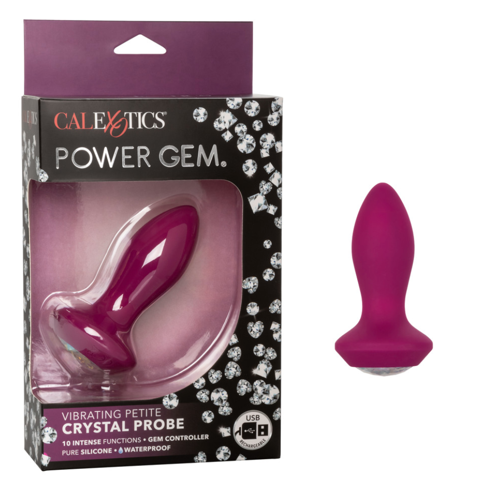 Vibrador Power Gem Petite Vibrating Crystal Probe - Purple - Cake Sex Shop