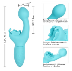 Vibrador Rechargeable Butterfly Kiss - Blue - Cake Sex Shop 2