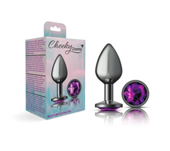 Plug Anal Cheeky Charms Large-Gunmetal Metal Butt Plug-Round - Cake Sex Shop