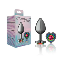 Plug Anal Cheeky Charms Small-Gunmetal Metal Butt Plug-Heart - Cake Sex Shop