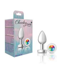 Plug Anal Cheeky Charms Small-Silver Metal Butt Plug-Light Up - Cake Sex Shop