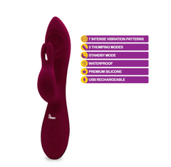 Vibrador Pzazz Ruby Rechargeable Thumping Rabbit - Cake Sex Shop 2 3