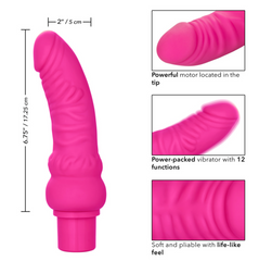 Dildo Rechargeable Power Stud Curvy 6.75" - Pink - Cake Sex Shop 2