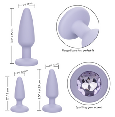 Set Plug First Time Crystal Booty Purple - Cake Sex Shop 2