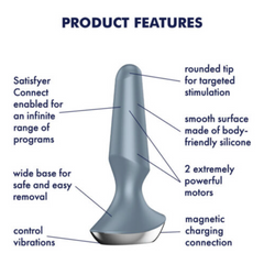 Plug Satisfyer Plug-ilicious 2 - Ice Blue - Cake Sex Shop 2 3