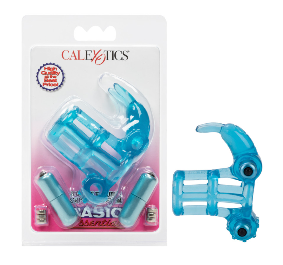 Anillo Basic Essentials Double Trouble Vibrating Support System - Cake Sex Shop